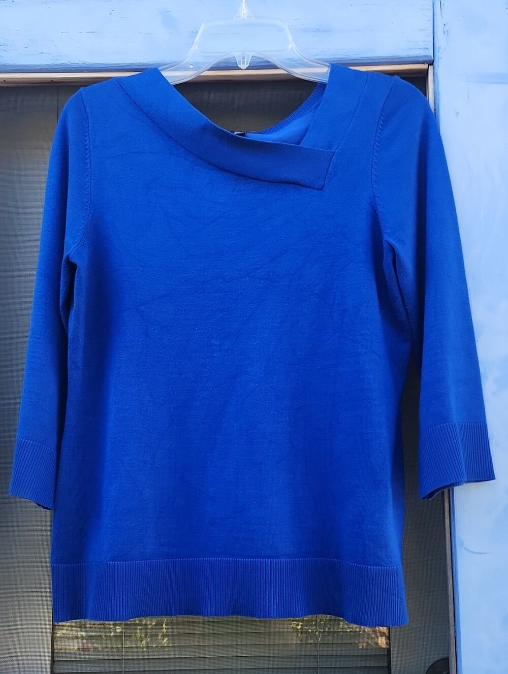Cable & Gauge Cobalt Boatneck Sweater